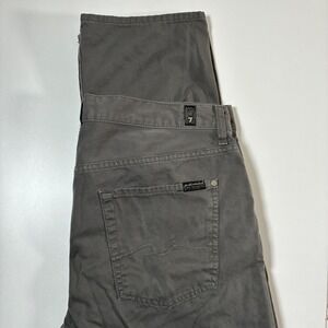 7 For All Mankind Carsen Pants 36x32 Grey Straight Leg Cotton Chino